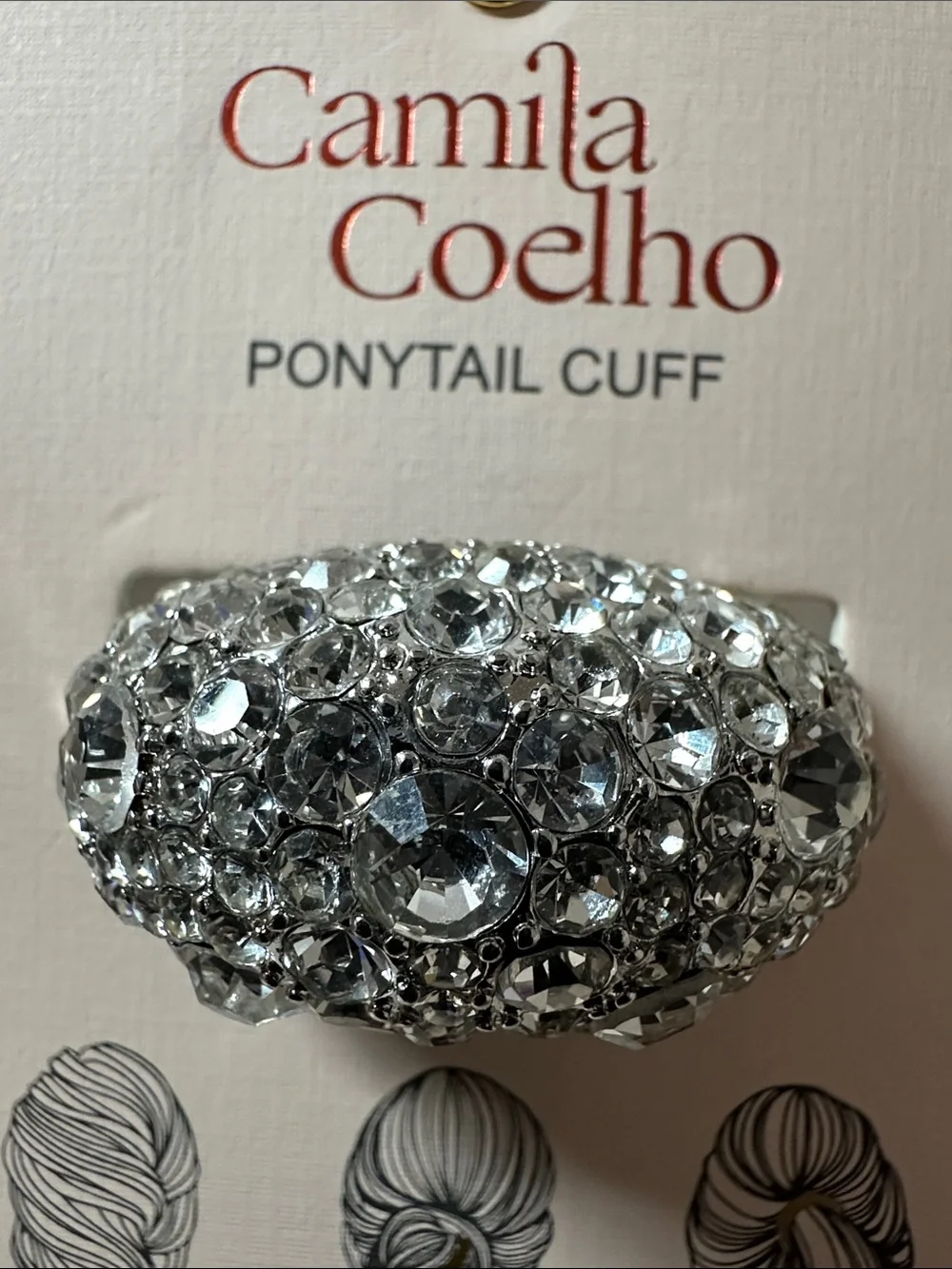 Camila Coelho Crystal-Embellished Ponytail Cuff - Clear Silver